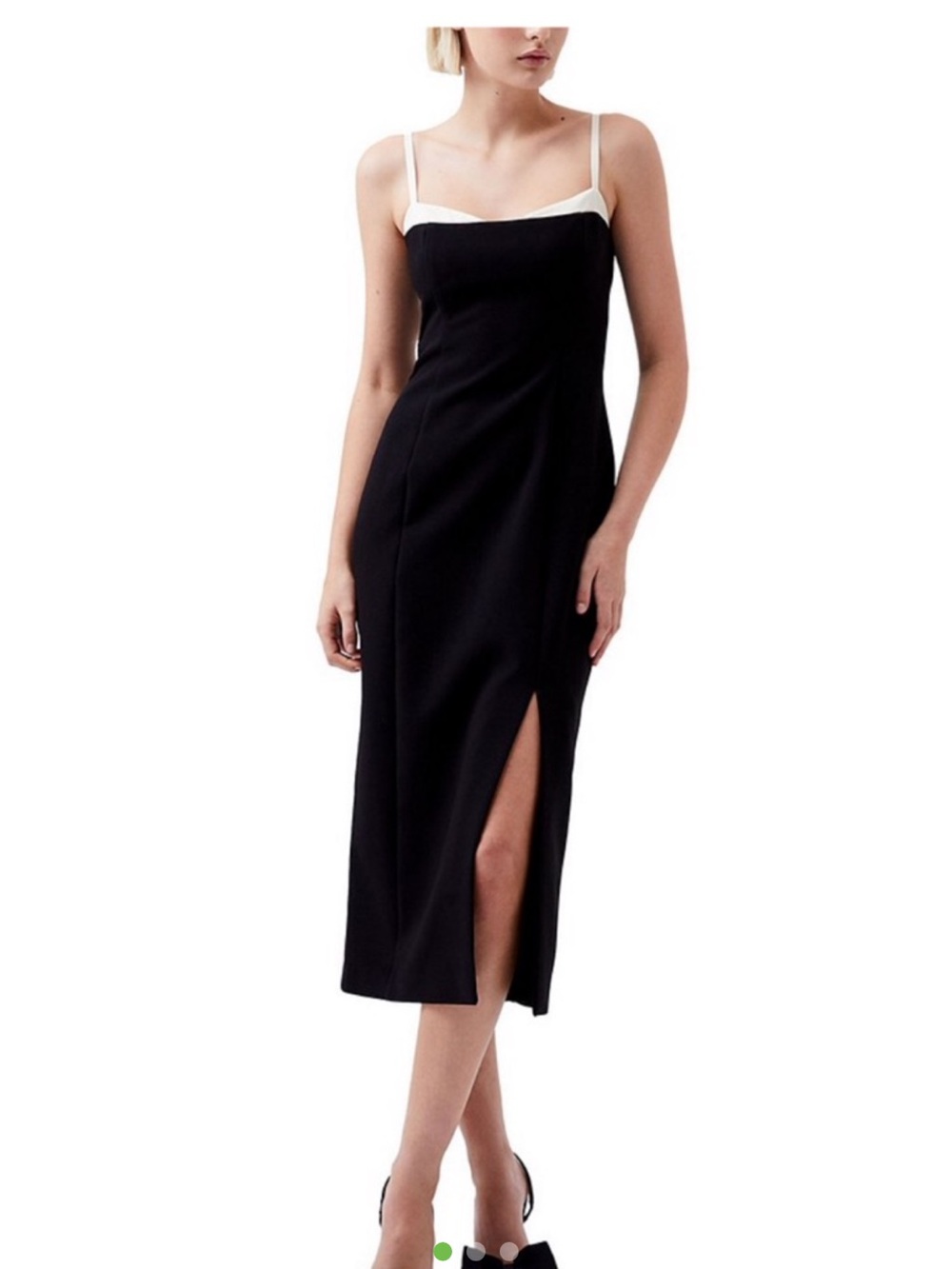 Black Midi Dress with Side Slit - French Connection